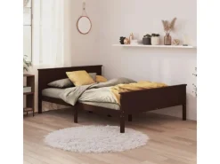 Discount vidaXL Massivholzbett Dunkelbraun Kiefer 160x200 cm1115583