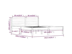 Hot vidaXL Massivholzbett Kiefer 140x190 cm Weiß1136550