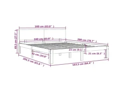 vidaXL Massivholzbett Kiefer 160x200 cm1137078