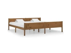 vidaXL Massivholzbett Kiefer Honigbraun 200x200 cm649530