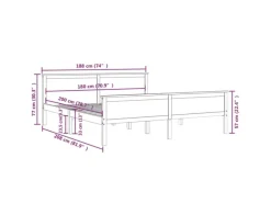 vidaXL Massivholzbett Kiefer 180x200 cm1115514