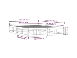 vidaXL Massivholzbett 180x200 cm 820815