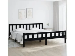 Outlet vidaXL Massivholzbett Schwarz 200x200 cm1271541