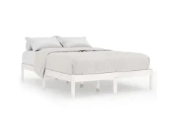 Outlet vidaXL Massivholzbett Weiß 135x190 cm 4FT6 Double1134989