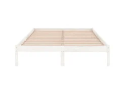 Outlet vidaXL Massivholzbett Weiß 135x190 cm 4FT6 Double1134989