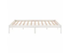 Outlet vidaXL Massivholzbett Weiß 135x190 cm 4FT6 Double1134989