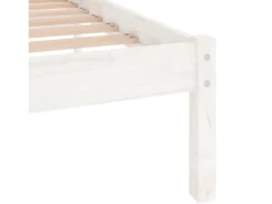 Outlet vidaXL Massivholzbett Weiß 135x190 cm 4FT6 Double1134989