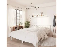 Online vidaXL Massivholzbett Weiß Kiefer 140x200 cm923543