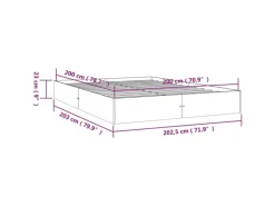 vidaXL Massivholzbett Weiß 200x200 cm1279614