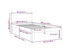 vidaXL Massivholzbett 90x190 cm 3FT Single1136836