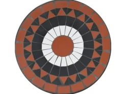 vidaXL Mosaik-Bistro-Set Terrakottarot und Weiß Eisen und Keramik 3216355