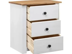 Hot vidaXL Nachttisch Weiß 46 x 40 x 57 cm Panama-Kiefer