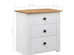 Hot vidaXL Nachttisch Weiß 46 x 40 x 57 cm Panama-Kiefer
