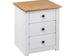 Hot vidaXL Nachttisch Weiß 46 x 40 x 57 cm Panama-Kiefer