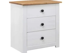 Hot vidaXL Nachttisch Weiß 46 x 40 x 57 cm Panama-Kiefer