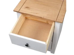 Hot vidaXL Nachttisch Weiß 46 x 40 x 57 cm Panama-Kiefer