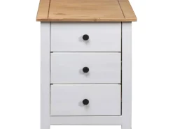 Hot vidaXL Nachttisch Weiß 46 x 40 x 57 cm Panama-Kiefer