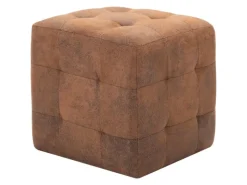 vidaXL Nachttische 2 Stk Braun 30x30x30 cm Wildleder-Optik Modell 1