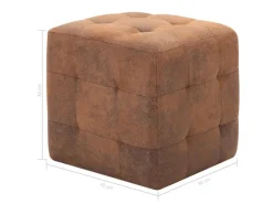 vidaXL Nachttische 2 Stk Braun 30x30x30 cm Wildleder-Optik Modell 1