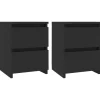 vidaXL Nachttische 2 Stk Schwarz 30x30x40 cm Holzwerkstoff