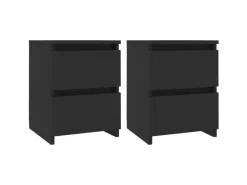 vidaXL Nachttische 2 Stk Schwarz 30x30x40 cm Holzwerkstoff