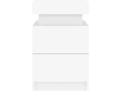 vidaXL Nachttische mit LED-Leuchten 2 Stk Weiß 35x39x55 cm