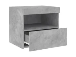 vidaXL Nachttische mit LED-Leuchten 2 Stk Betongrau 50x40x45 cm