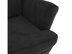 Discount vidaXL Ohrensessel mit Hocker Schwarz Samt