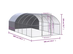 Outlet vidaXL Outdoor-Hühnerstall 3x6x2 m Verzinkter Stahl