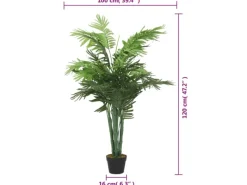 vidaXL Palme Künstlich 28 Blätter 120 cm Grün