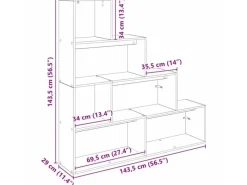 Sale vidaXL Raumteiler Bücherregal Schwarz Eichen-Optik 886274 Eiche Schwarz