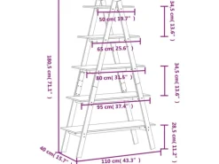 Online vidaXL Regal mit 5 Böden A-Form 110x40x180,5 cm Massivholz Kiefer