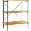 vidaXL Regal mit 3 Böden Schwarz und Eiche-Optik 80x40x92 cm