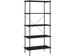 vidaXL Regal mit 5 Böden Schwarz 80x40x163 cm