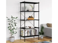 vidaXL Regal mit 5 Böden Schwarz 80x40x163 cm