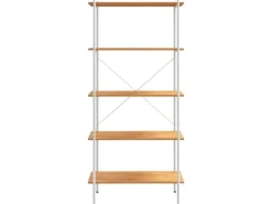 New vidaXL Regal mit 5 Böden Weiß und Eiche-Optik 80x40x163 cm