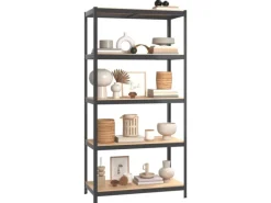 vidaXL Regale mit 5 Böden 2 Stk Stahl & Holzwerkstoff 152868 Anthrazit