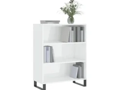 Hot vidaXL Regalschrank Hochglanz-Weiß 69,5x32,5x90 cm Holzwerkstoff 828390 Hochglanz Weiß