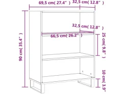Hot vidaXL Regalschrank Hochglanz-Weiß 69,5x32,5x90 cm Holzwerkstoff 828390 Hochglanz Weiß