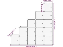 Sale vidaXL Regalsystem mit 15 Würfeln und Türen Schwarz PP 340554 Schwarz-Transparent