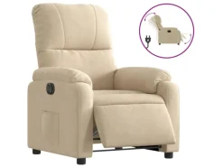 vidaXL Relaxsessel Elektrisch Creme Mikrofasergewebe Modell 4