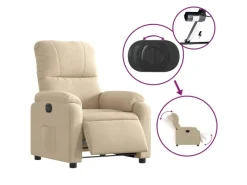 vidaXL Relaxsessel Elektrisch Creme Mikrofasergewebe Modell 4