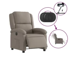 vidaXL Relaxsessel Elektrisch Taupe Stoff Modell 23