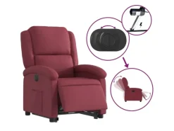 New vidaXL Relaxsessel mit Aufstehhilfe Elektrisch Weißrot Stoff Modell 7