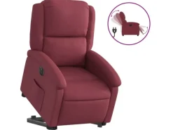 New vidaXL Relaxsessel mit Aufstehhilfe Elektrisch Weißrot Stoff Modell 7