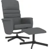 vidaXL Relaxsessel mit Fußhocker Grau Kunstleder Modell 5