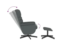 vidaXL Relaxsessel mit Fußhocker Grau Kunstleder Modell 5