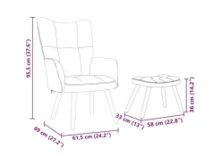vidaXL Relaxsessel mit Fußhocker er Stoff 4016777