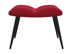 vidaXL Relaxsessel mit Hocker Weißrot Samt Modell 5