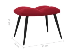 vidaXL Relaxsessel mit Hocker Weißrot Samt Modell 5